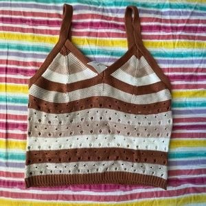 brown stripped knitted top !